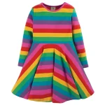 Sofia Skater Dress Foxglove Rainbow Stripe