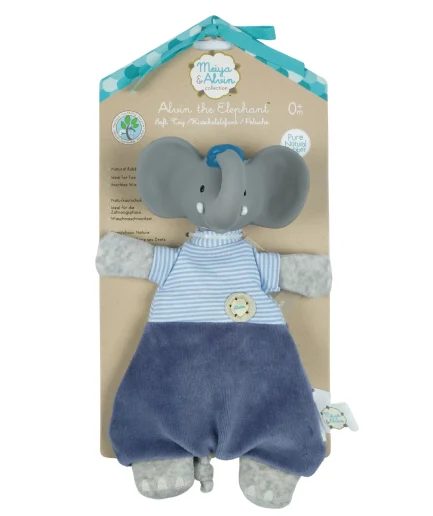 Tikiri Alvin the Elephant Baby Lovey and Organic Teether