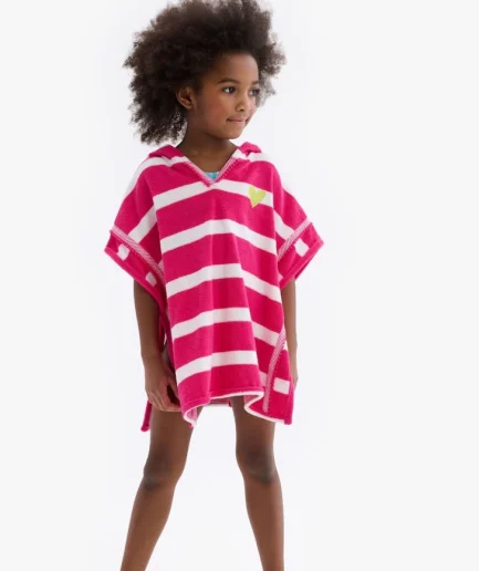 Hatley Heart Beach Stripes Terry Hooded Cover-up