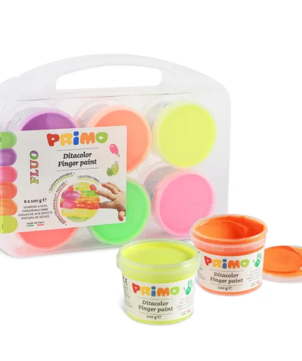 Primo Finger Paints Neon Colours (6 x100g pots)