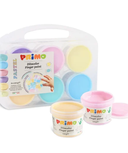 Primo Finger Paints Pastel Colours (6 x100g pots)
