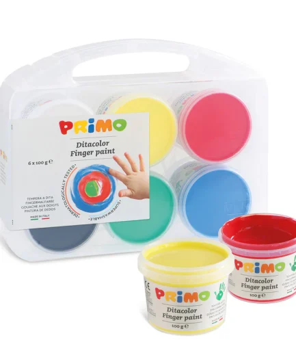 Primo Finger Paints Primary Colours (6 x100g pots)