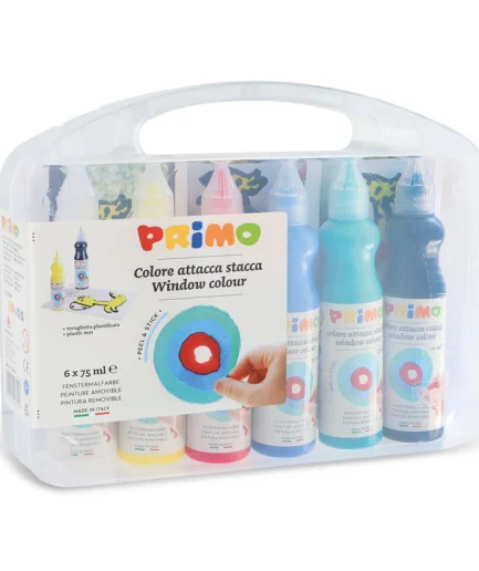 Primo Peel and Stick Window Paints (6 x75ml bottles and plastic mat)