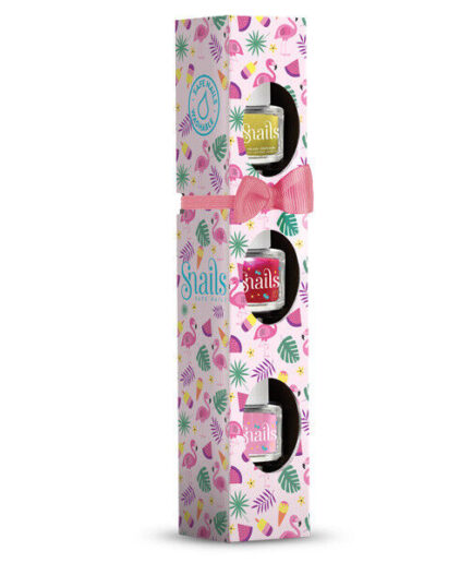 Snails 3 Pack Water Based Nail Varnish Flamingo