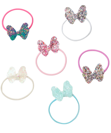 Hatley Shimmer Bows Elastic Hairbands (6 pk)