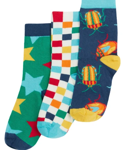 Frugi Rock My Socks 3 Pack Beetles