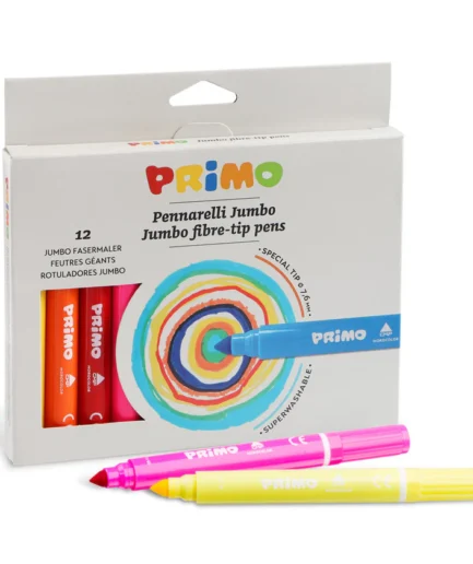 Primo Jumbo Fibre Tip Pens (12 Colours)