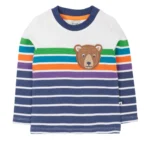 Frugi Character Pocket Top Navy Stripe/Bear