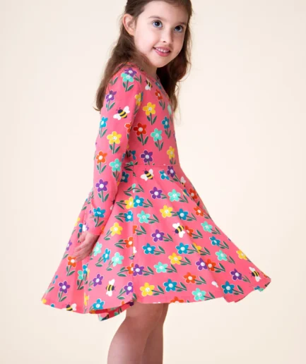 Frugi Sofia Skater Dress Tulip Fun Flowers