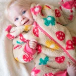 Frugi Cosy Ted Snuggle Suit Mushroom Field