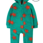 Frugi Cosy Ted Snuggle Suit Bonfire Stars