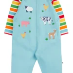 Frugi Rae Dungaree Outfit Happy Rib/Stripe Farm
