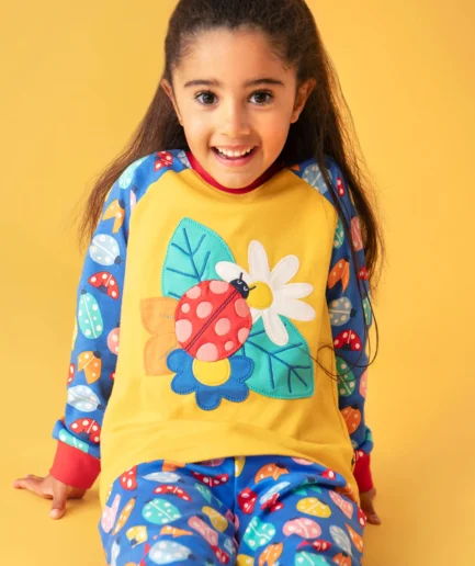 Frugi Jamie Jim Jams Ladybird Lovliness/Flowers