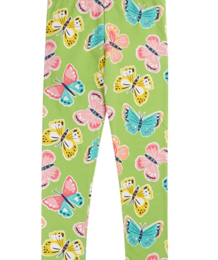 Frugi Leona Leggings Lime Butterfly