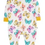 Frugi Zelah Zip Up All In One White Flutterby