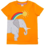 Frugi Carsen Circular T-Shirt Spark Orange/Elephant