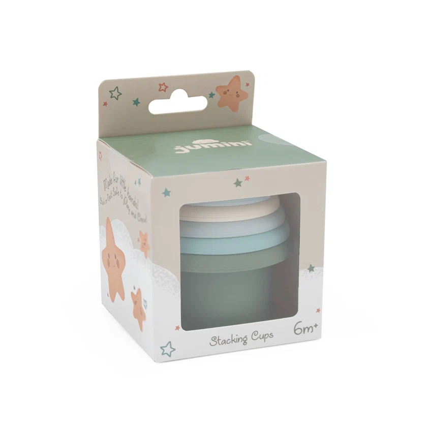 Jumini Stacking Cups Blue (Food grade silicone)