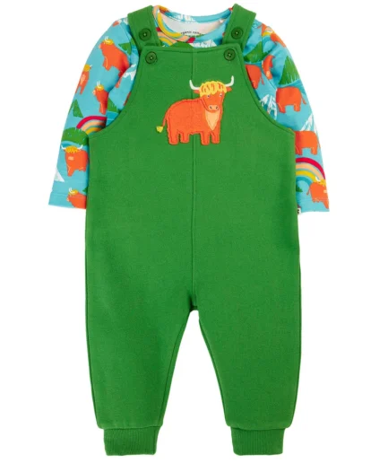 Frugi Coverack Dungaree Outfit Highland Cows