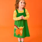 Frugi Pippa Pinafore Outfit Highland Cow