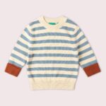 Little Green Radicals Hazy Blue Striped Knitted Jumper