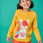 Frugi Adventure Applique Top Bumblebee Horse