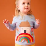 Frugi Adventure Applique Top Winter Sky/House